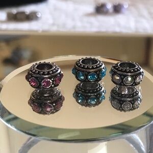 Jeweled pandora style charms set of two